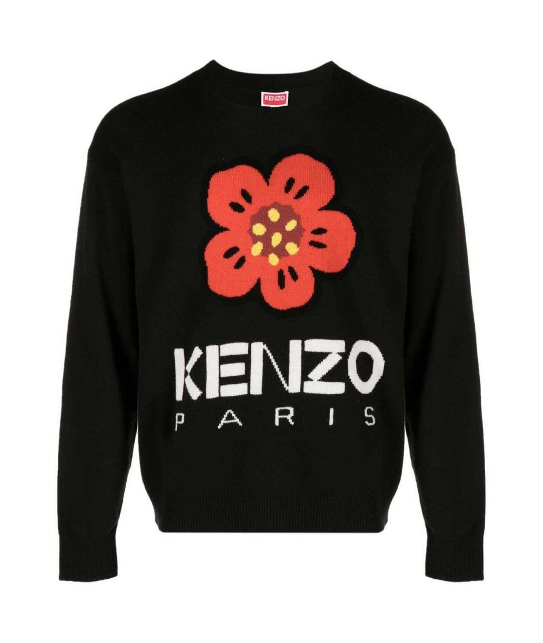 KENZO Черный шерстяной джемпер / свитер, фото 1
