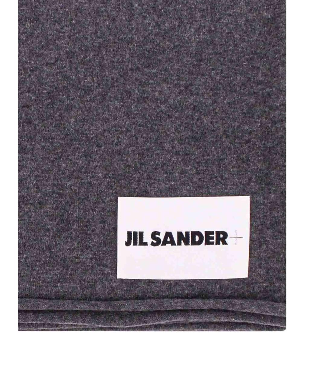 JIL SANDER Серый кашемировый шарф, фото 2