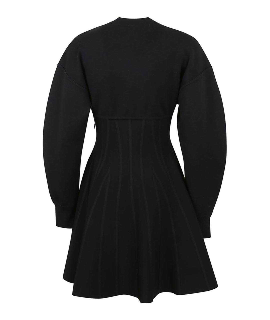 ALEXANDER MCQUEEN Черное шерстяное повседневное платье, фото 2