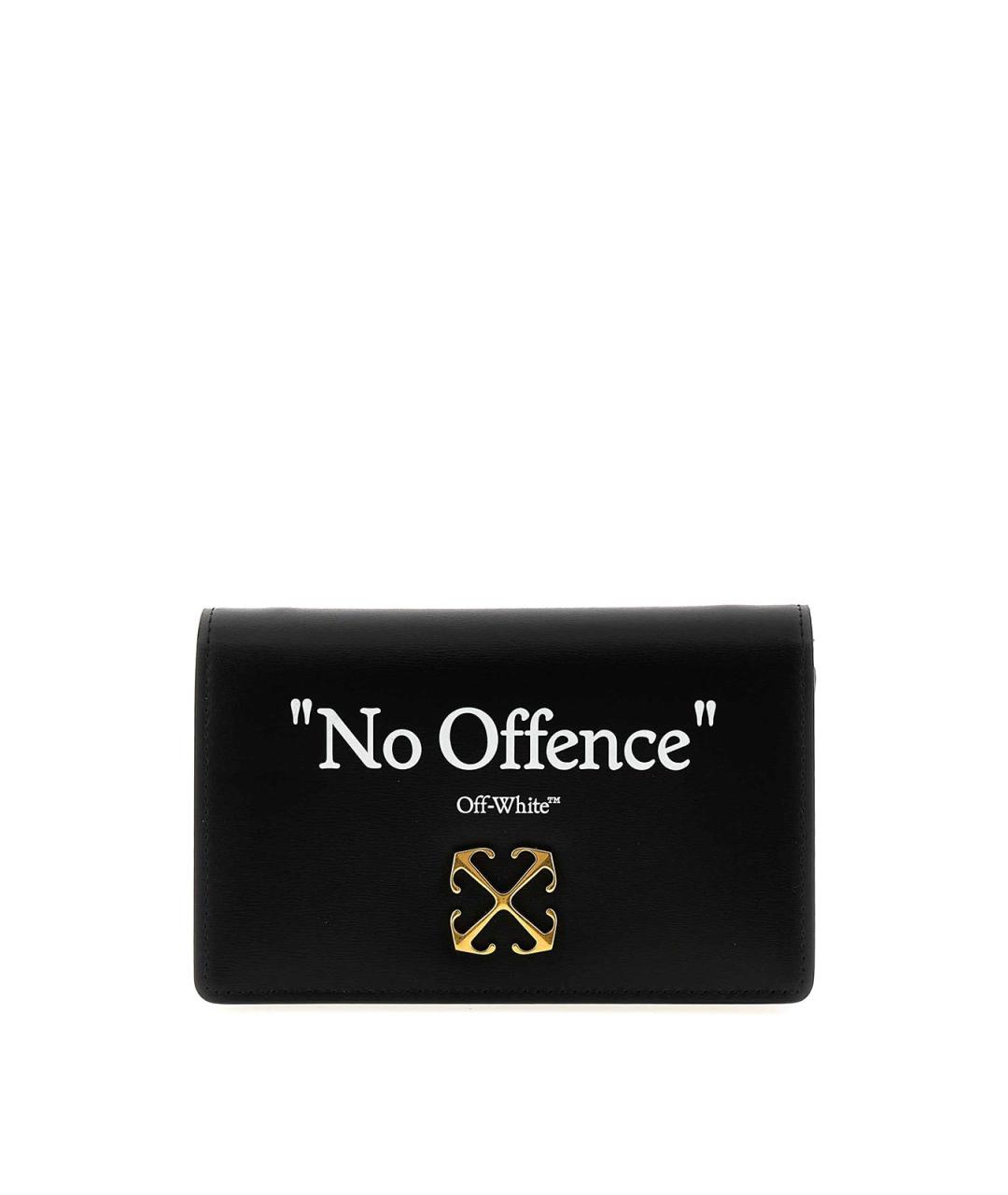 OFF-WHITE Черная кожаная сумка через плечо, фото 1