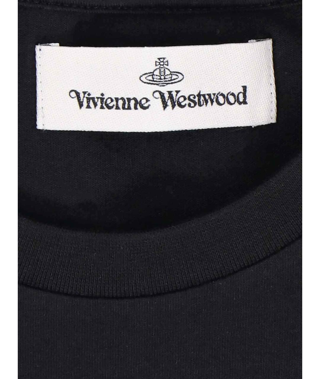 VIVIENNE WESTWOOD Черная хлопковая футболка, фото 5