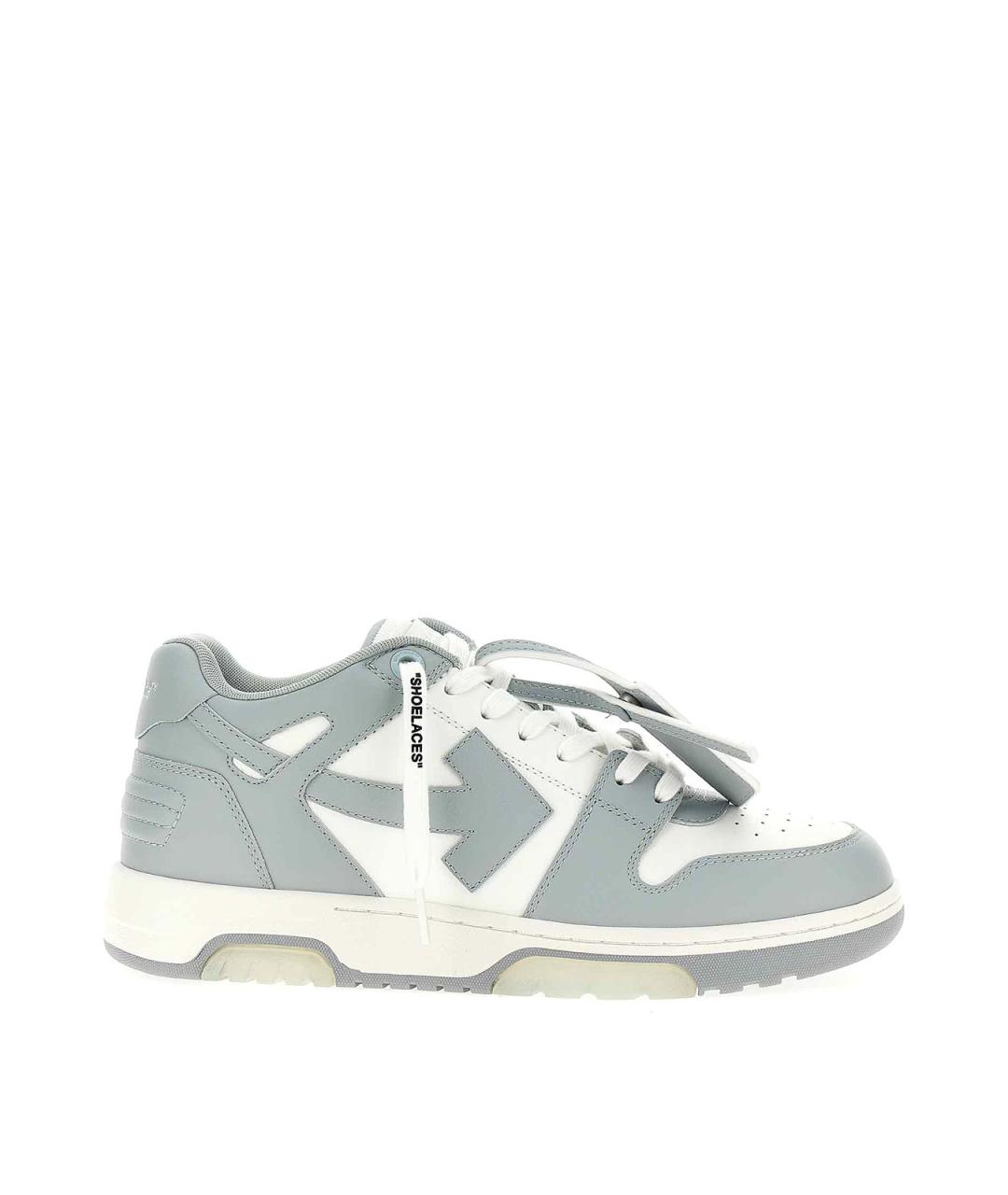 OFF-WHITE Серые кожаные низкие кроссовки / кеды, фото 1