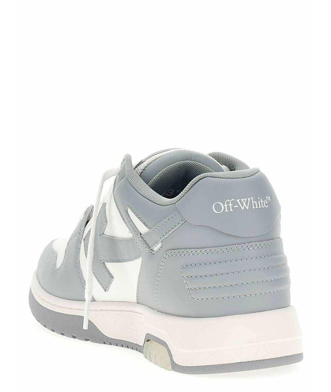 OFF-WHITE Серые кожаные низкие кроссовки / кеды, фото 3