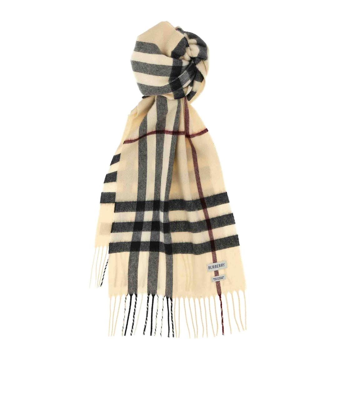BURBERRY Бежевый кашемировый шарф, фото 1