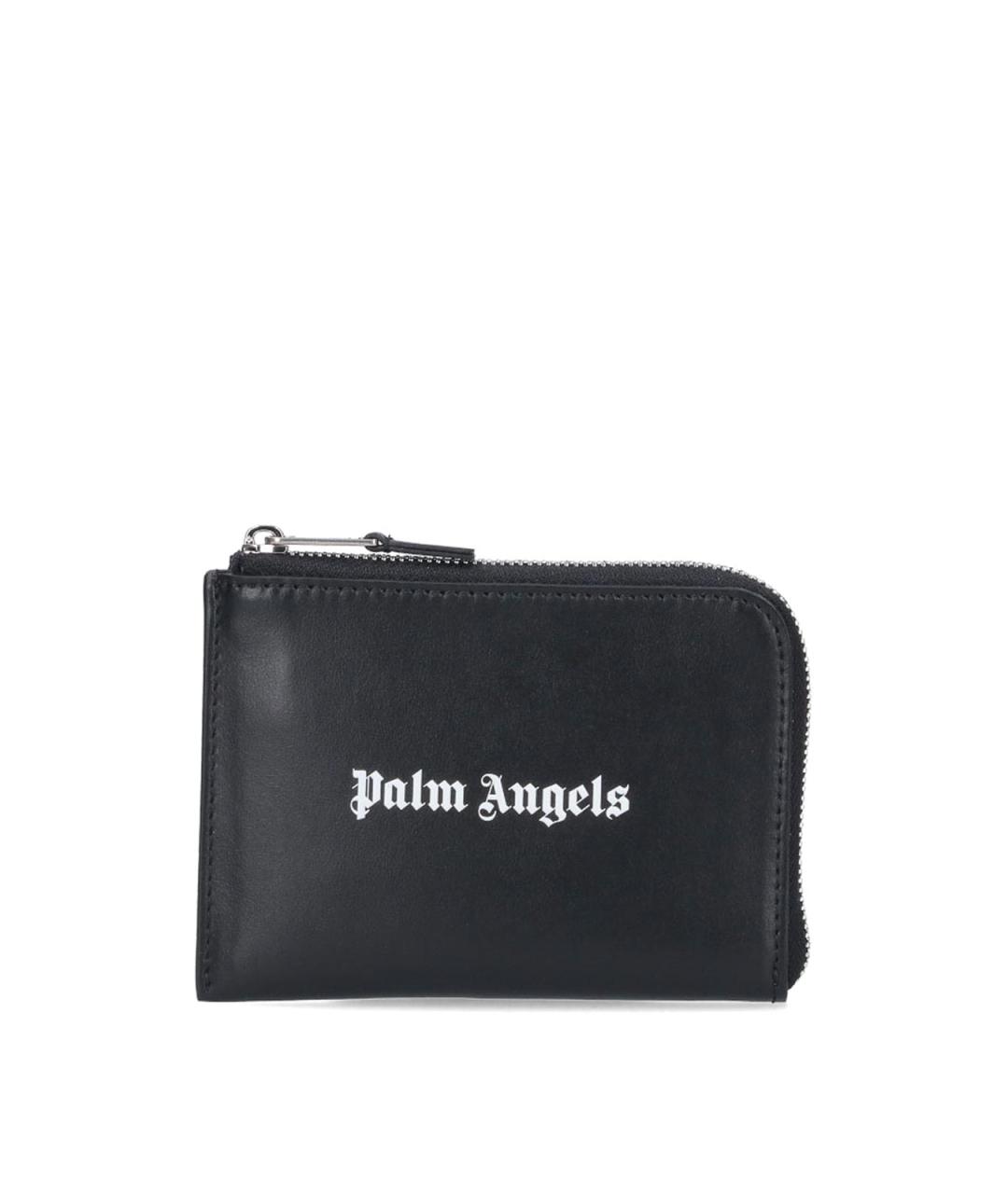 PALM ANGELS Черный кожаный кошелек, фото 1