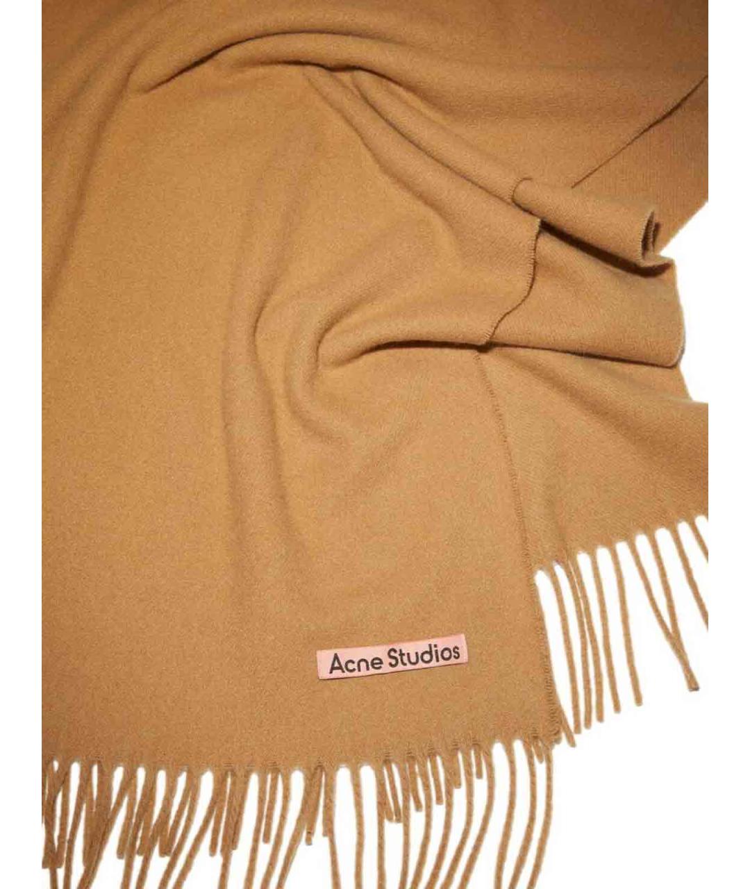 ACNE STUDIOS Бежевый кашемировый шарф, фото 3