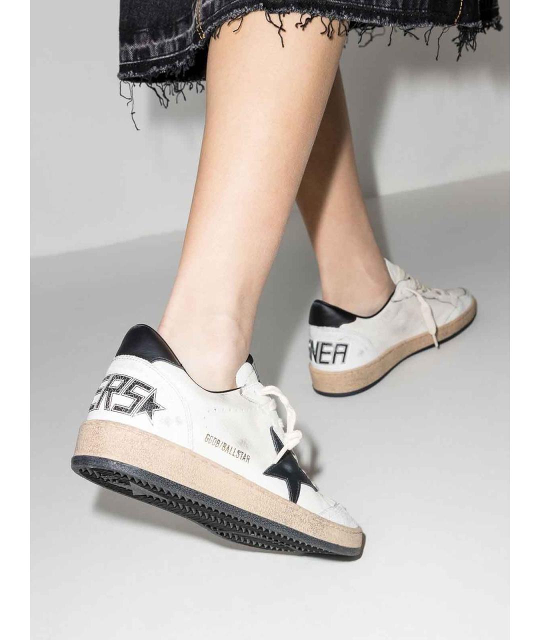 GOLDEN GOOSE Белые кожаные кроссовки, фото 2