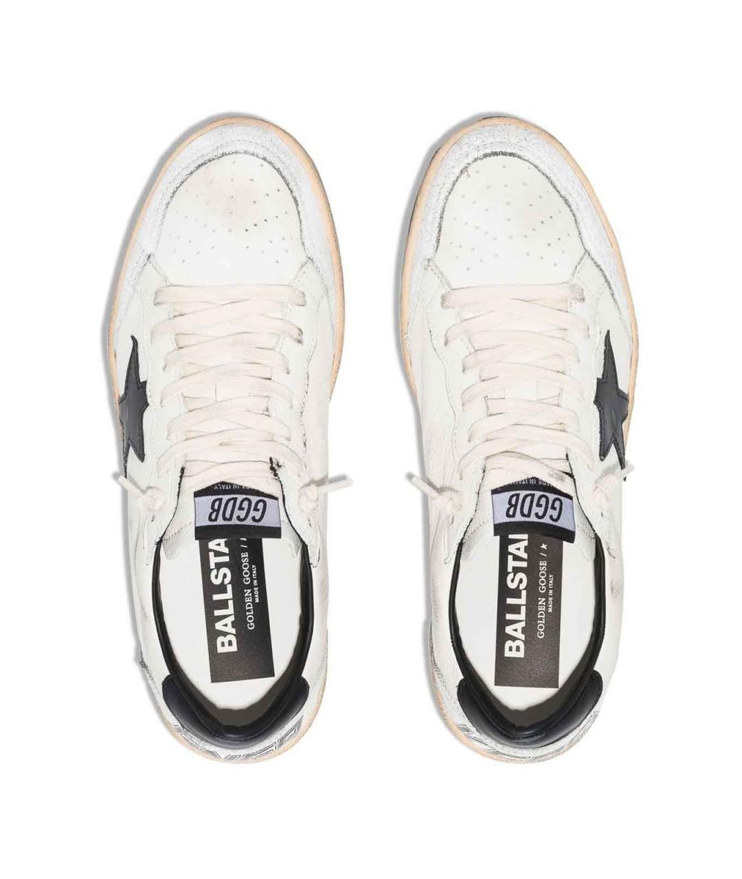 GOLDEN GOOSE Белые кожаные кроссовки, фото 4