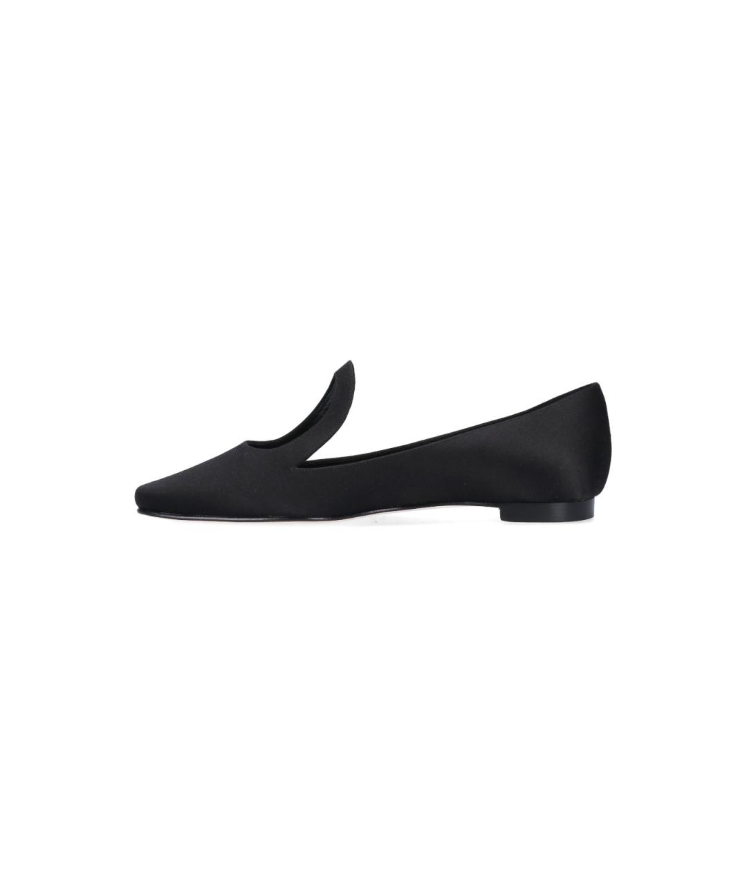 MANOLO BLAHNIK Черные кожаные балетки, фото 3