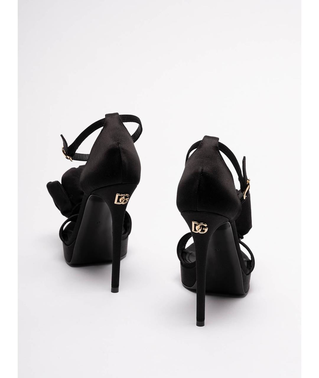 DOLCE&GABBANA Черные текстильные босоножки, фото 3
