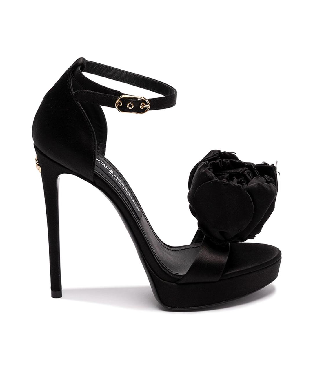 DOLCE&GABBANA Черные текстильные босоножки, фото 1