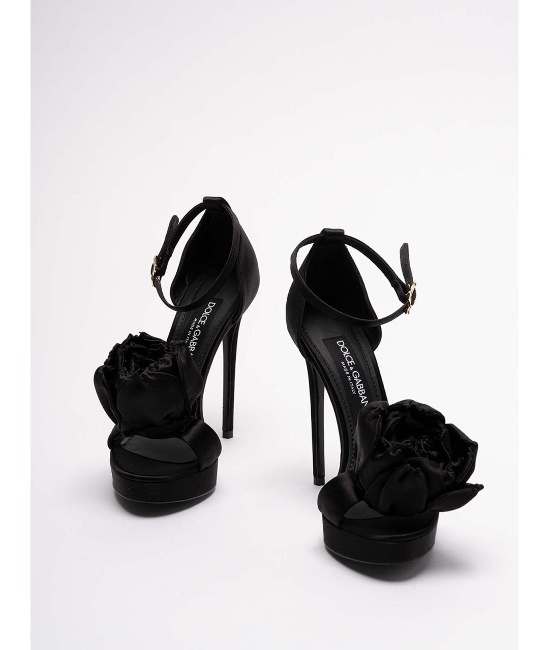 DOLCE&GABBANA Черные текстильные босоножки, фото 2