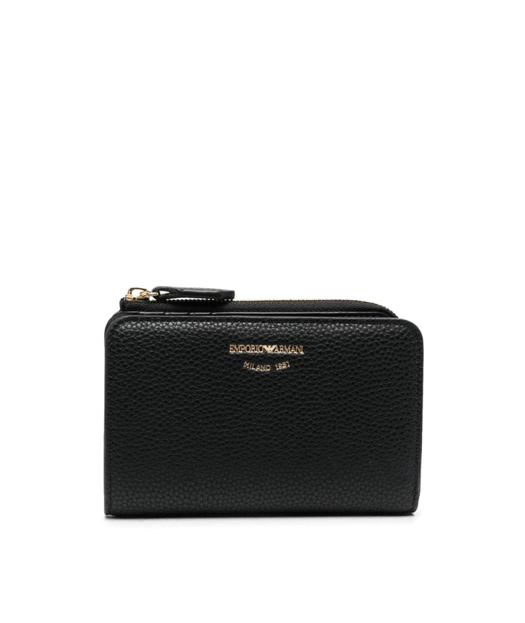 EMPORIO ARMANI Черный кожаный кошелек, фото 1