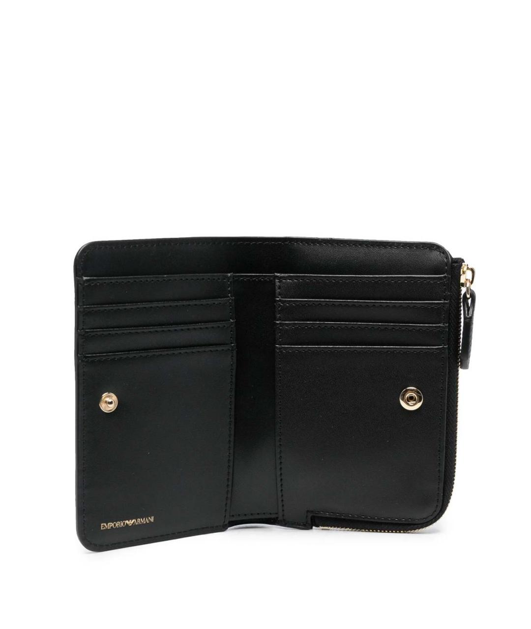 EMPORIO ARMANI Черный кожаный кошелек, фото 2