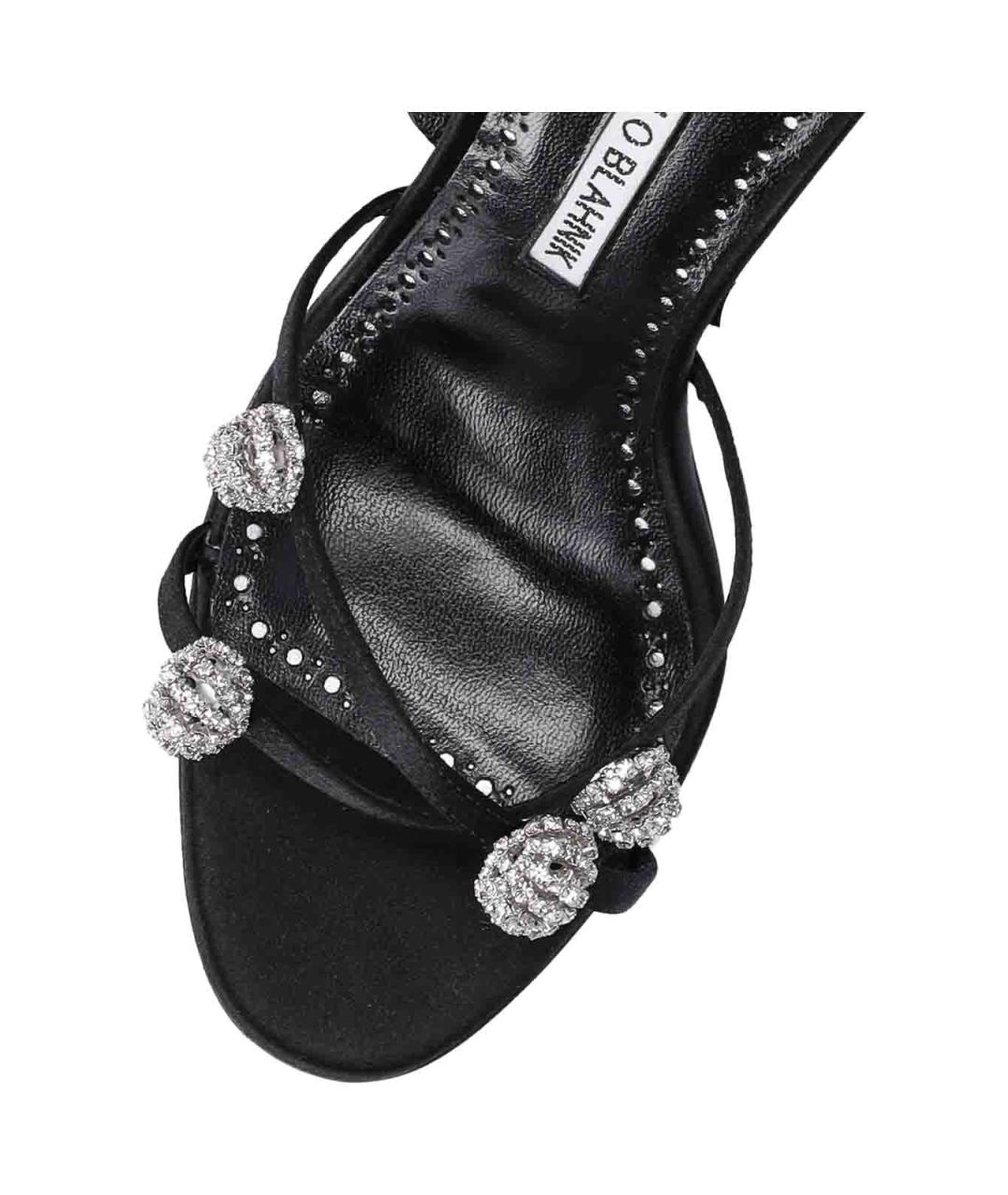 MANOLO BLAHNIK Черные кожаные сандалии, фото 5