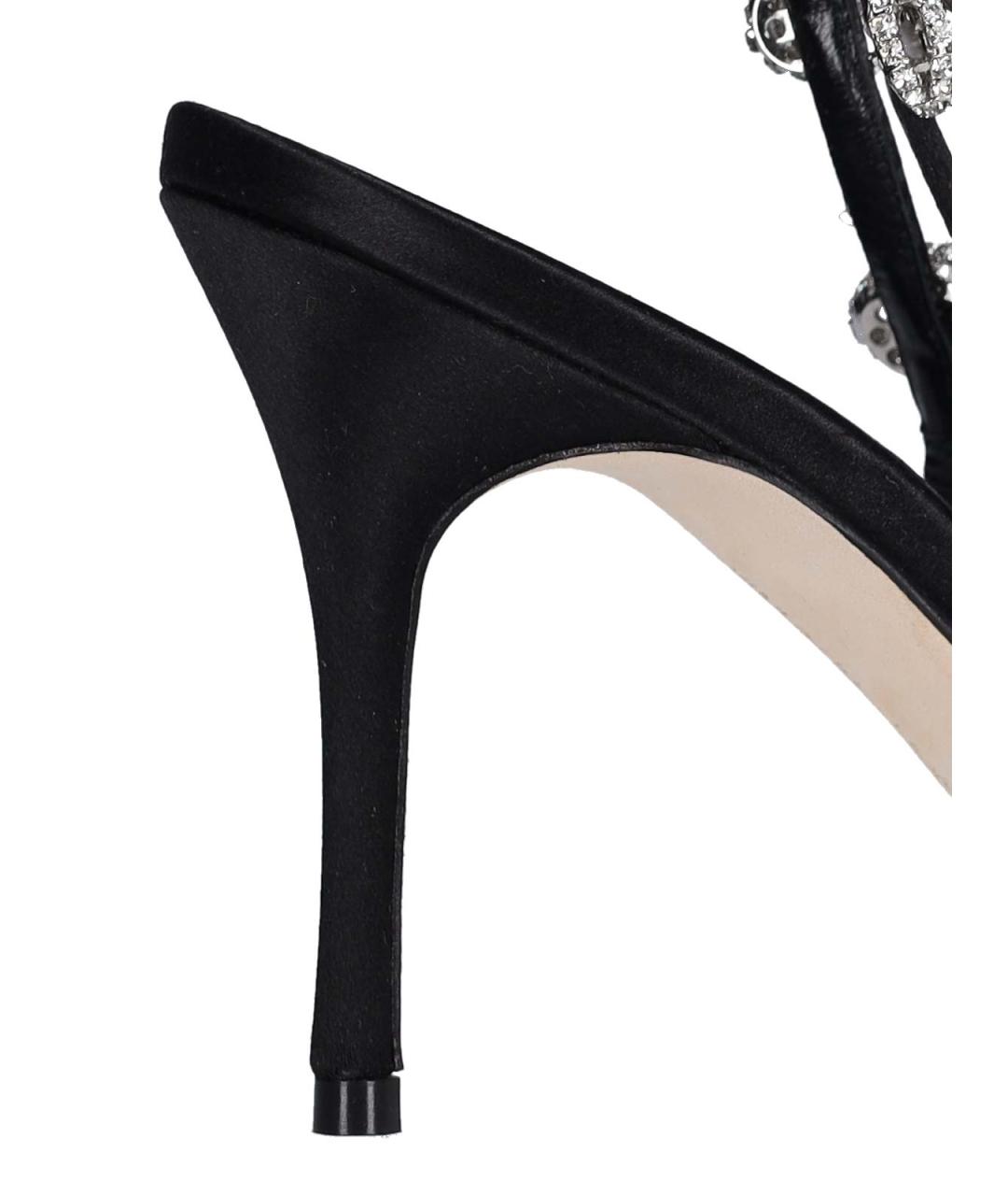 MANOLO BLAHNIK Черные кожаные сандалии, фото 4