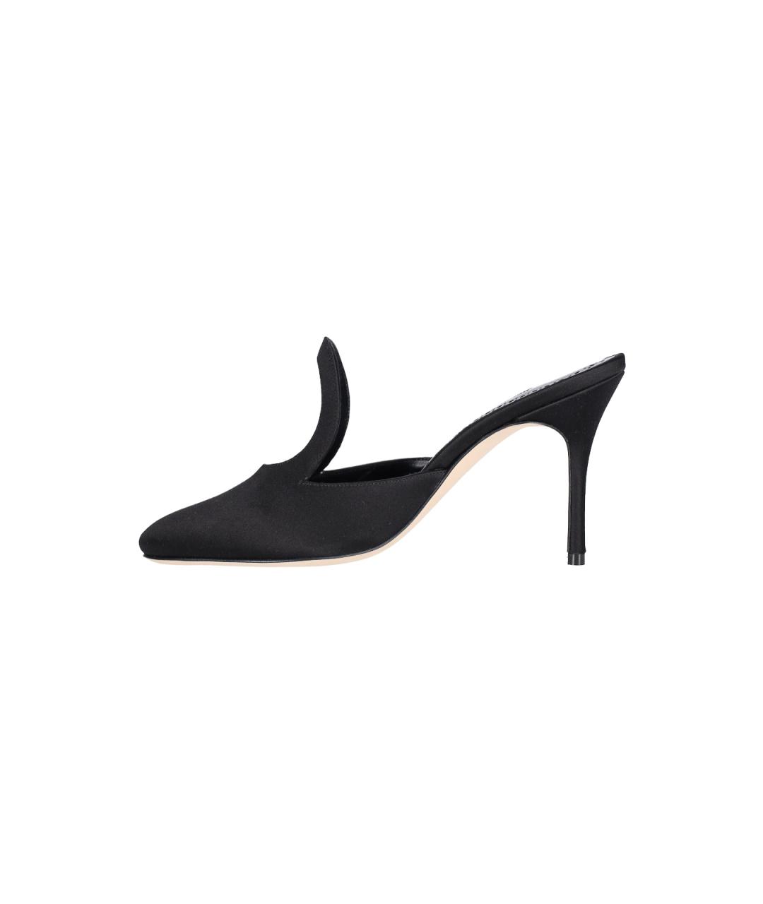 MANOLO BLAHNIK Черные кожаные мюли, фото 3