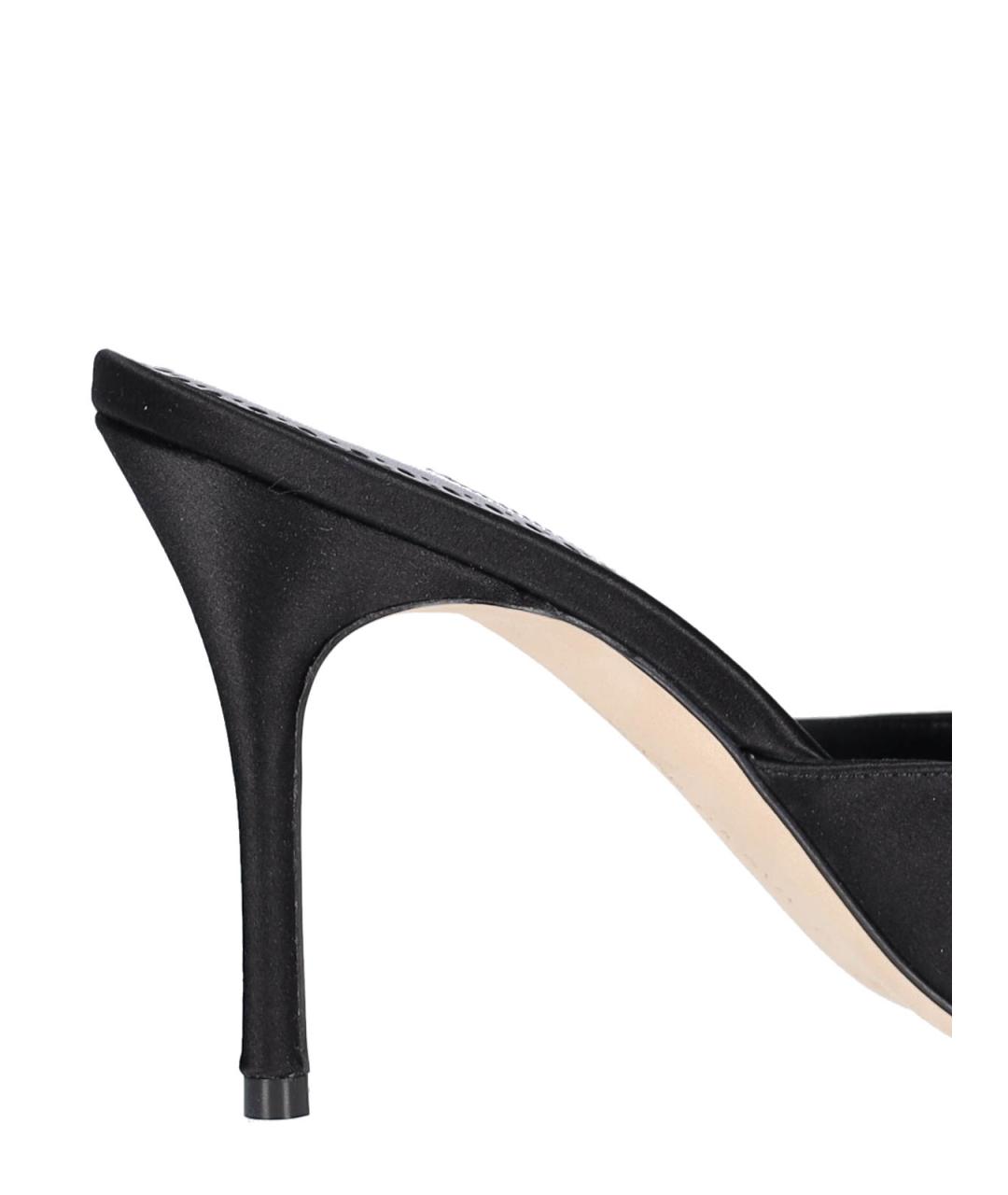 MANOLO BLAHNIK Черные кожаные мюли, фото 4