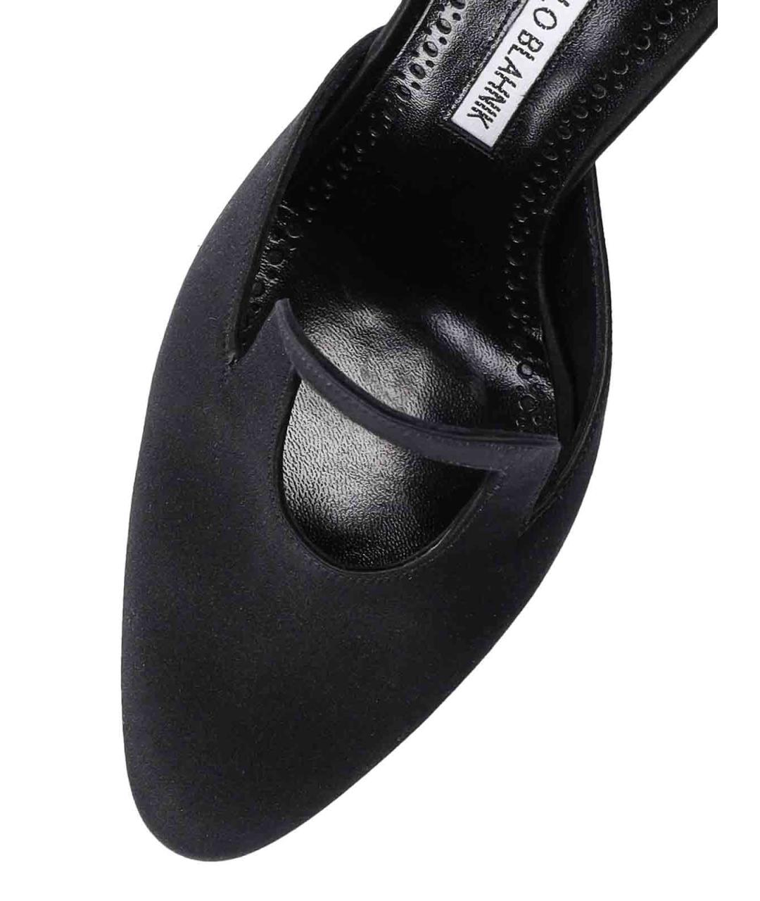 MANOLO BLAHNIK Черные кожаные мюли, фото 5