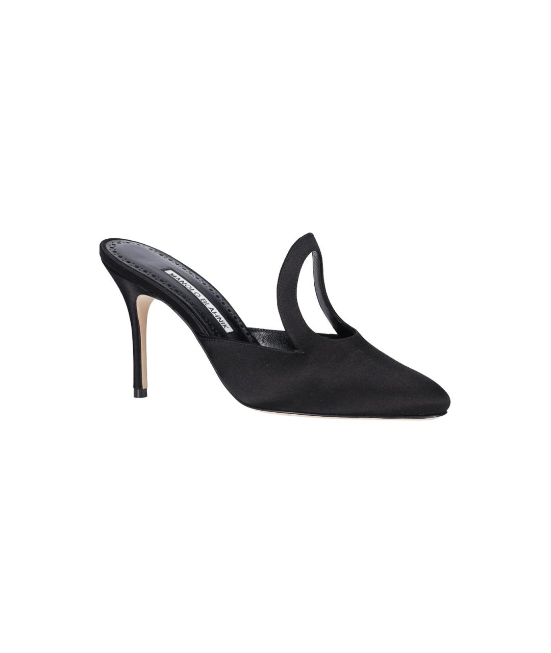 MANOLO BLAHNIK Черные кожаные мюли, фото 2