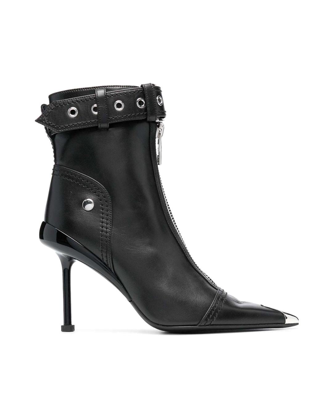 ALEXANDER MCQUEEN Черные кожаные ботильоны, фото 1