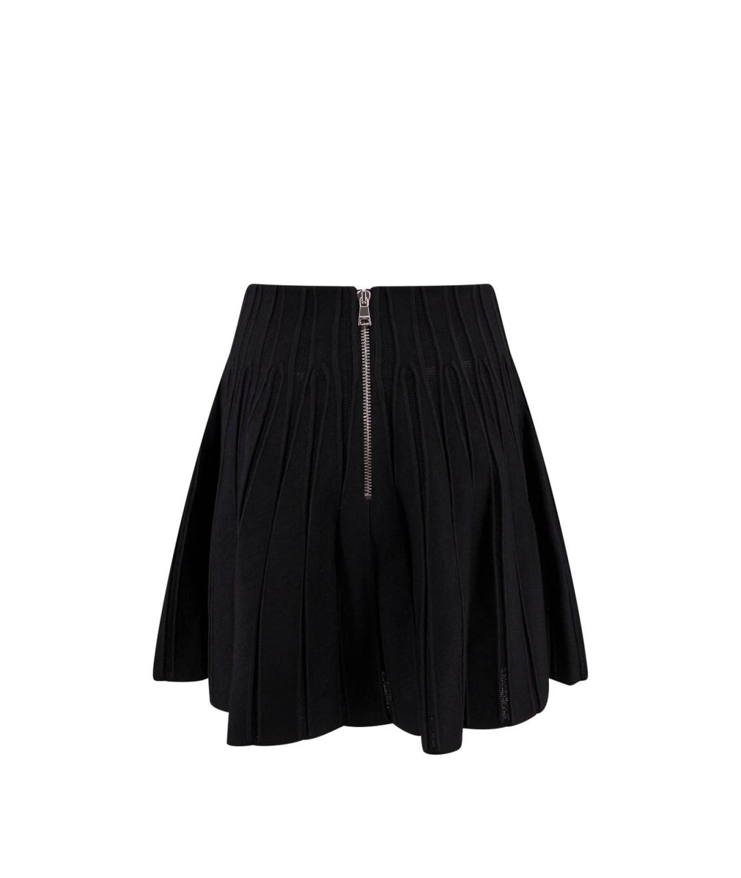 BALMAIN Черная вискозная юбка мини, фото 2