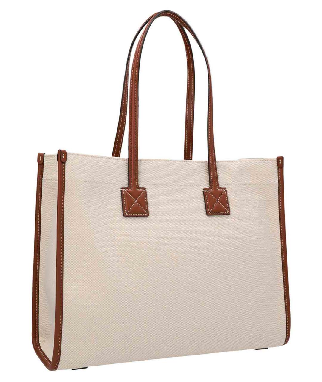 BURBERRY Бежевая тканевая сумка тоут, фото 2