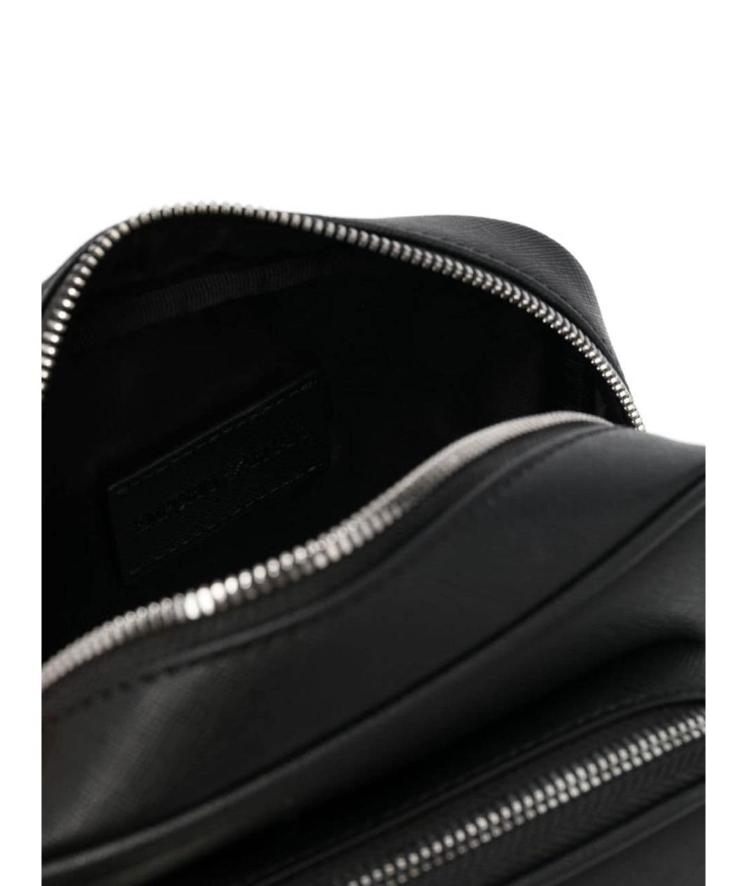 EMPORIO ARMANI Черная кожаная сумка на плечо, фото 3