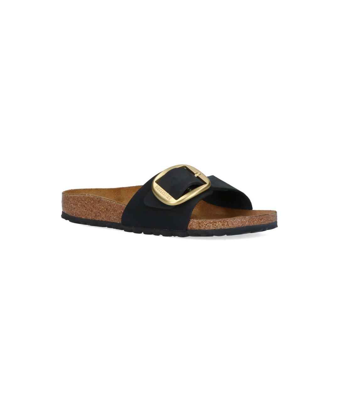 BIRKENSTOCK Черные кожаные шлепанцы, фото 2