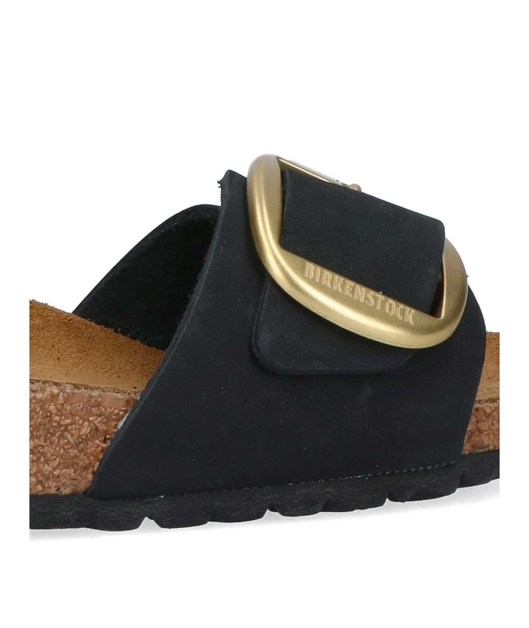 BIRKENSTOCK Черные кожаные шлепанцы, фото 4