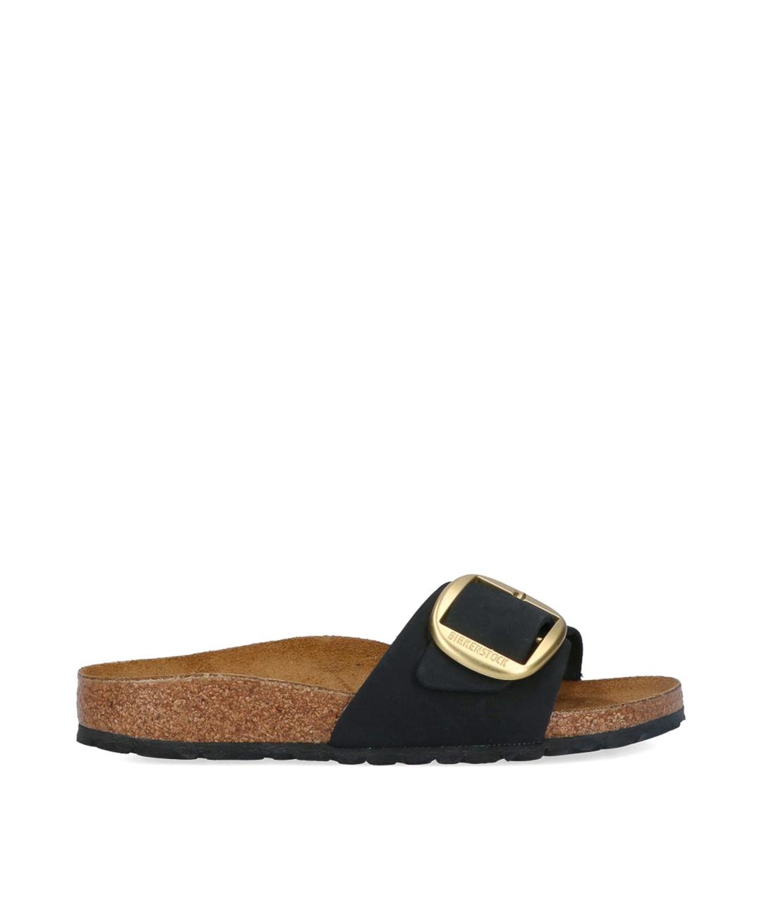 BIRKENSTOCK Черные кожаные шлепанцы, фото 1