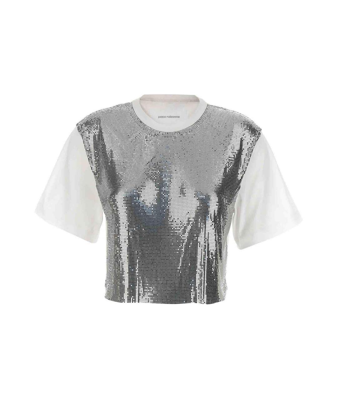 PACO RABANNE Серебряная футболка, фото 1