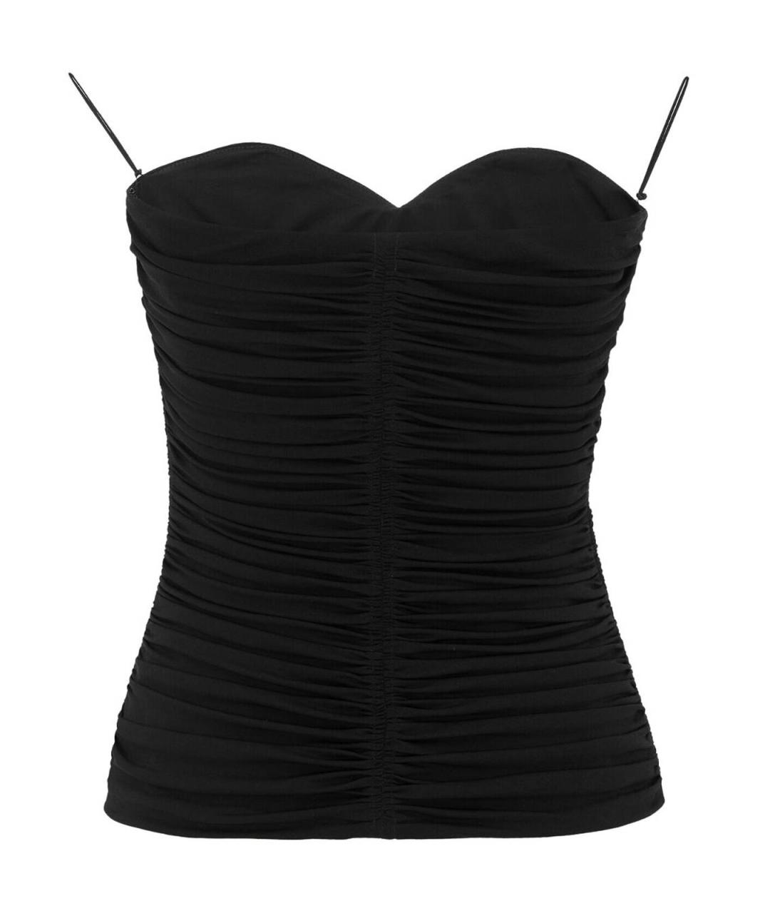 SAINT LAURENT Черная вискозная майка, фото 2