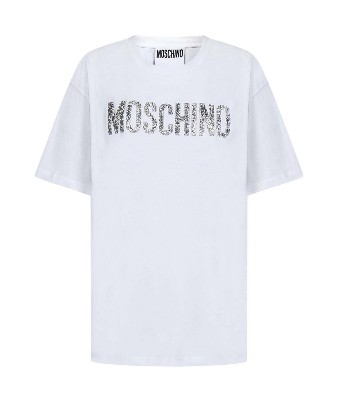 MOSCHINO Белая хлопковая футболка, фото 1