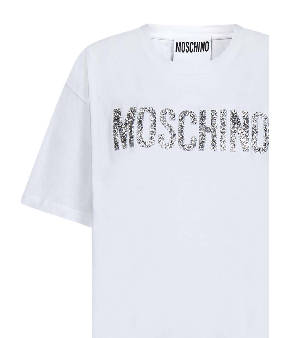 MOSCHINO Белая хлопковая футболка, фото 3