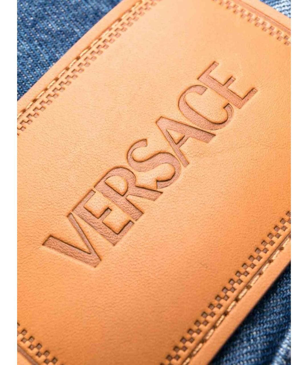 VERSACE Синие хлопковые прямые джинсы, фото 6