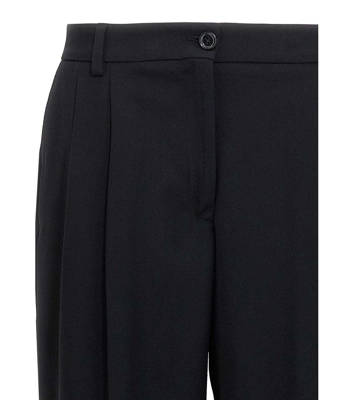 DOLCE&GABBANA Черные шерстяные брюки широкие, фото 3