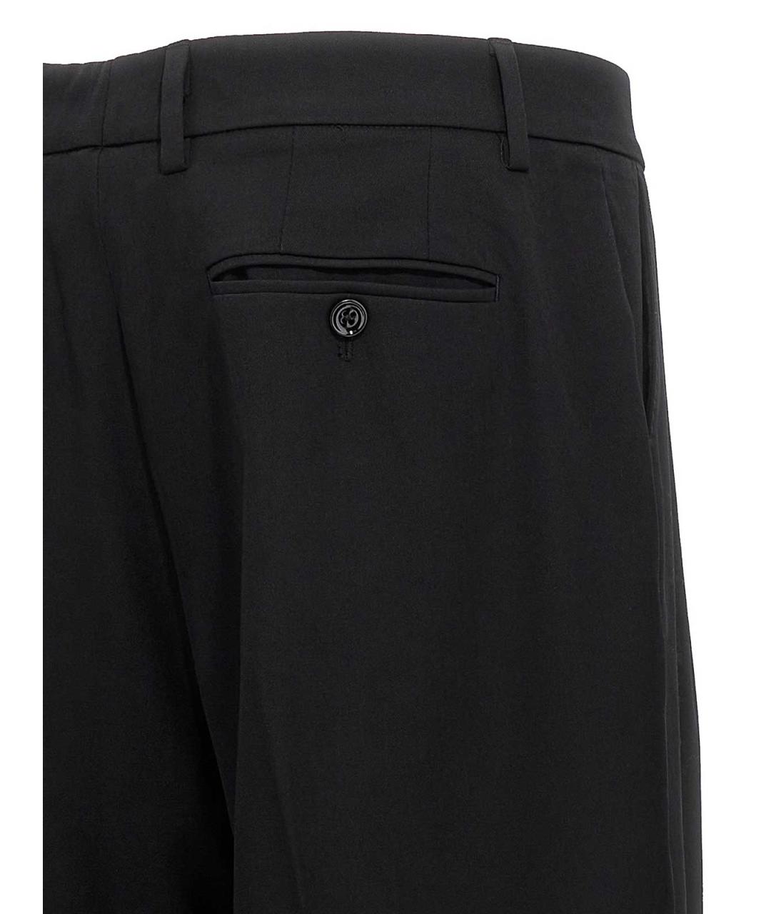 DOLCE&GABBANA Черные шерстяные брюки широкие, фото 4