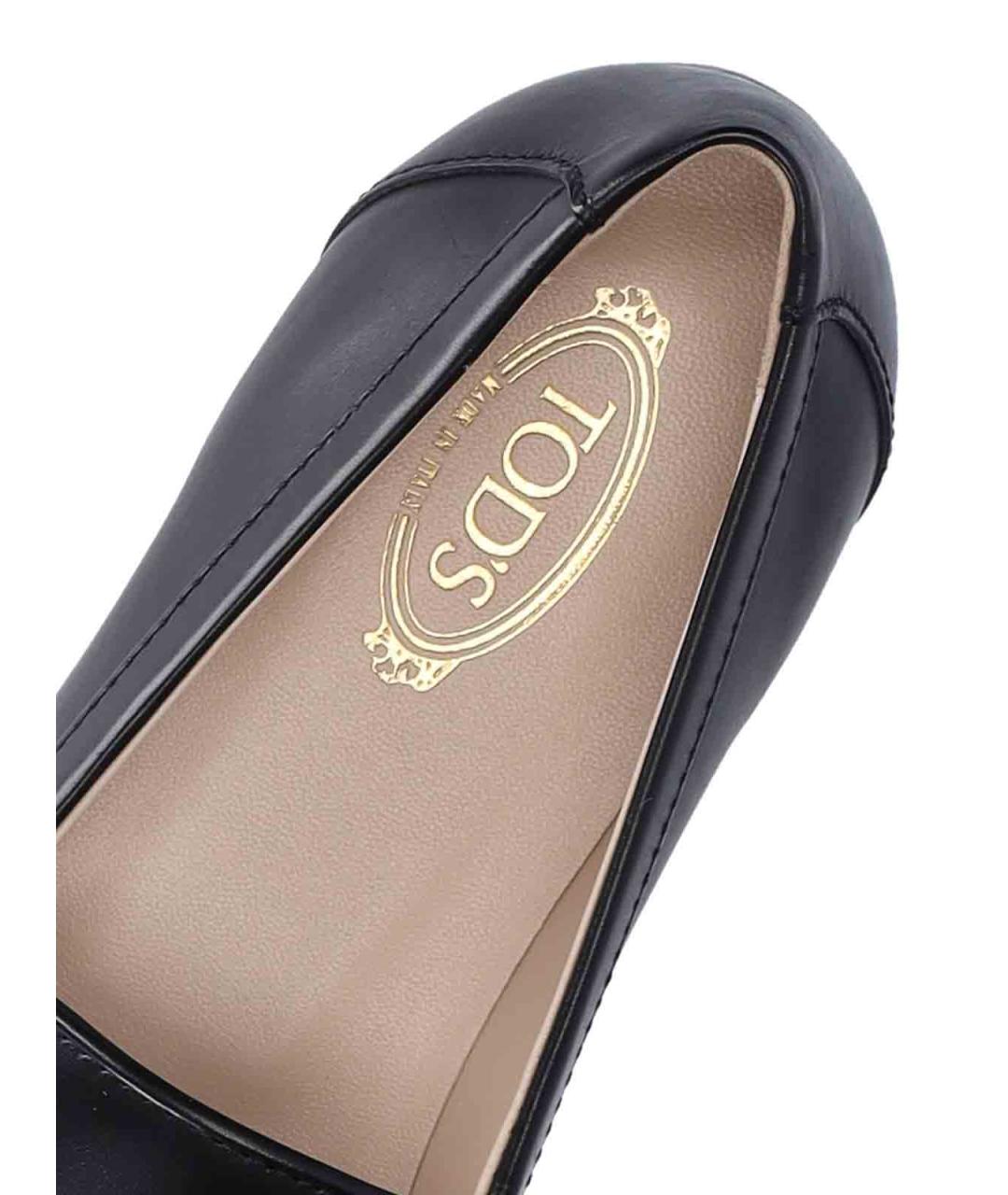 TOD'S Черные кожаные лоферы, фото 5