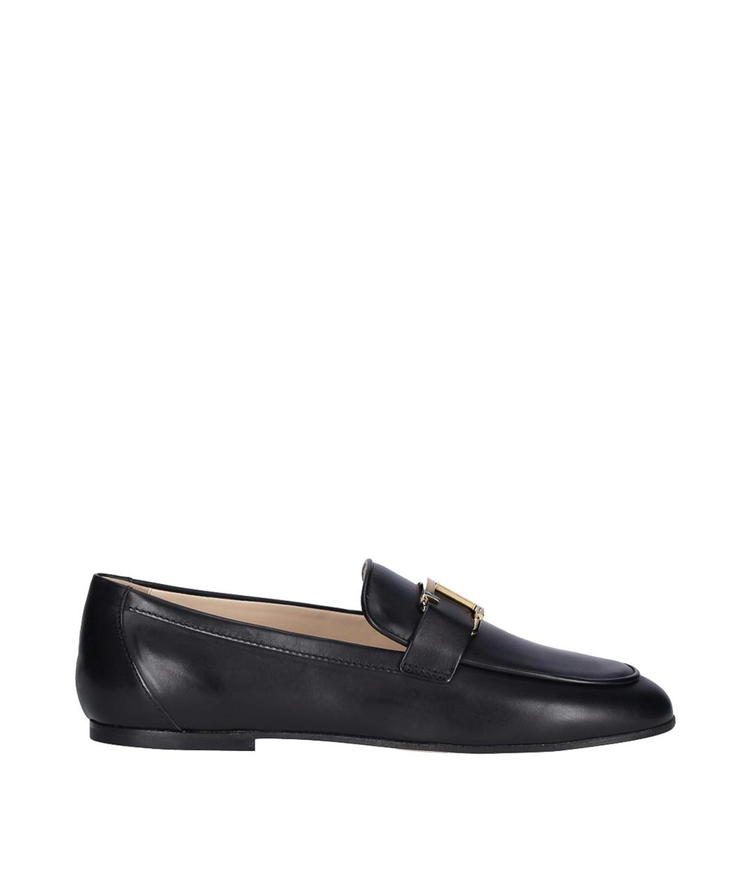 TOD'S Черные кожаные лоферы, фото 1