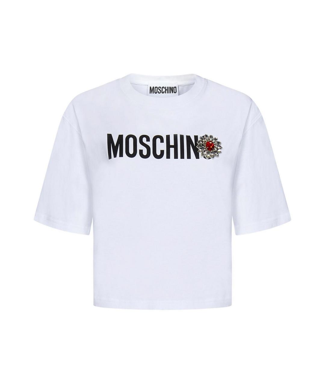 MOSCHINO Белая хлопковая футболка, фото 1