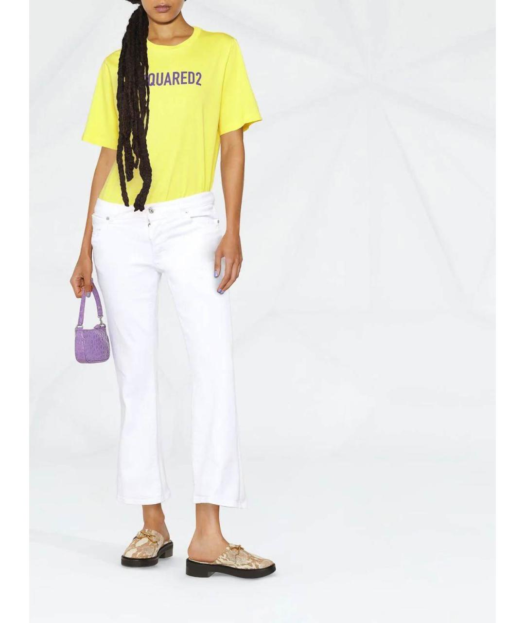 DSQUARED2 Белые хлопковые брюки узкие, фото 2
