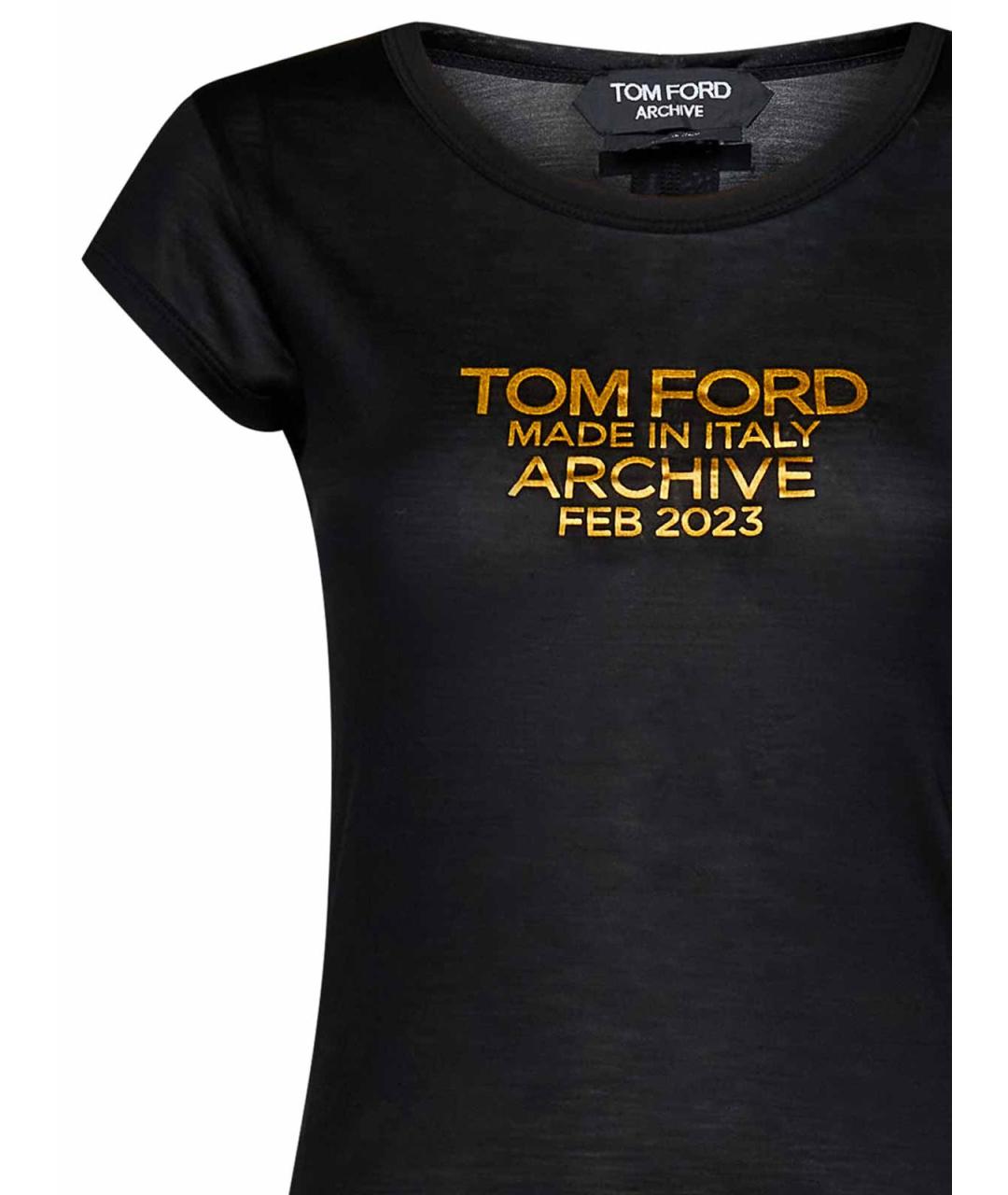 TOM FORD Черная шелковая футболка, фото 3