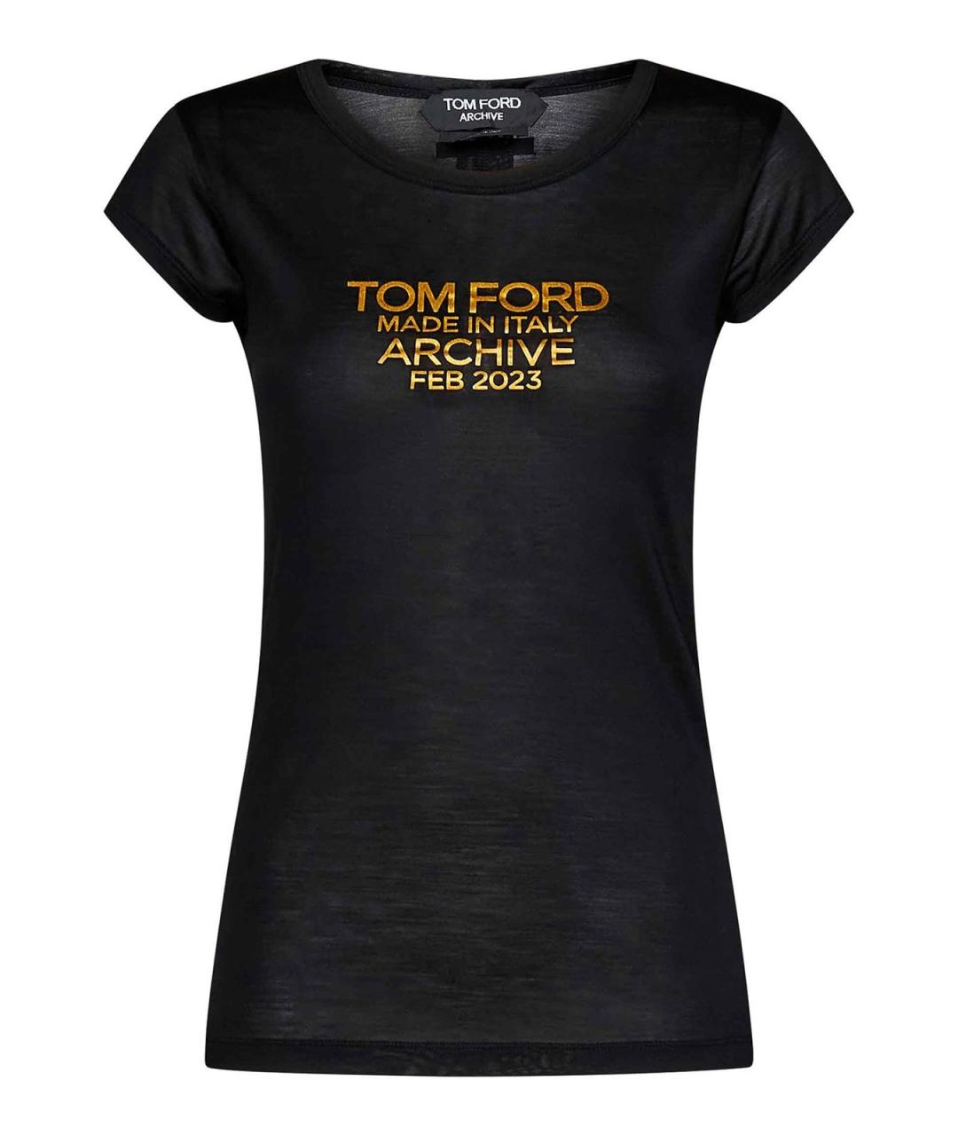TOM FORD Черная шелковая футболка, фото 1