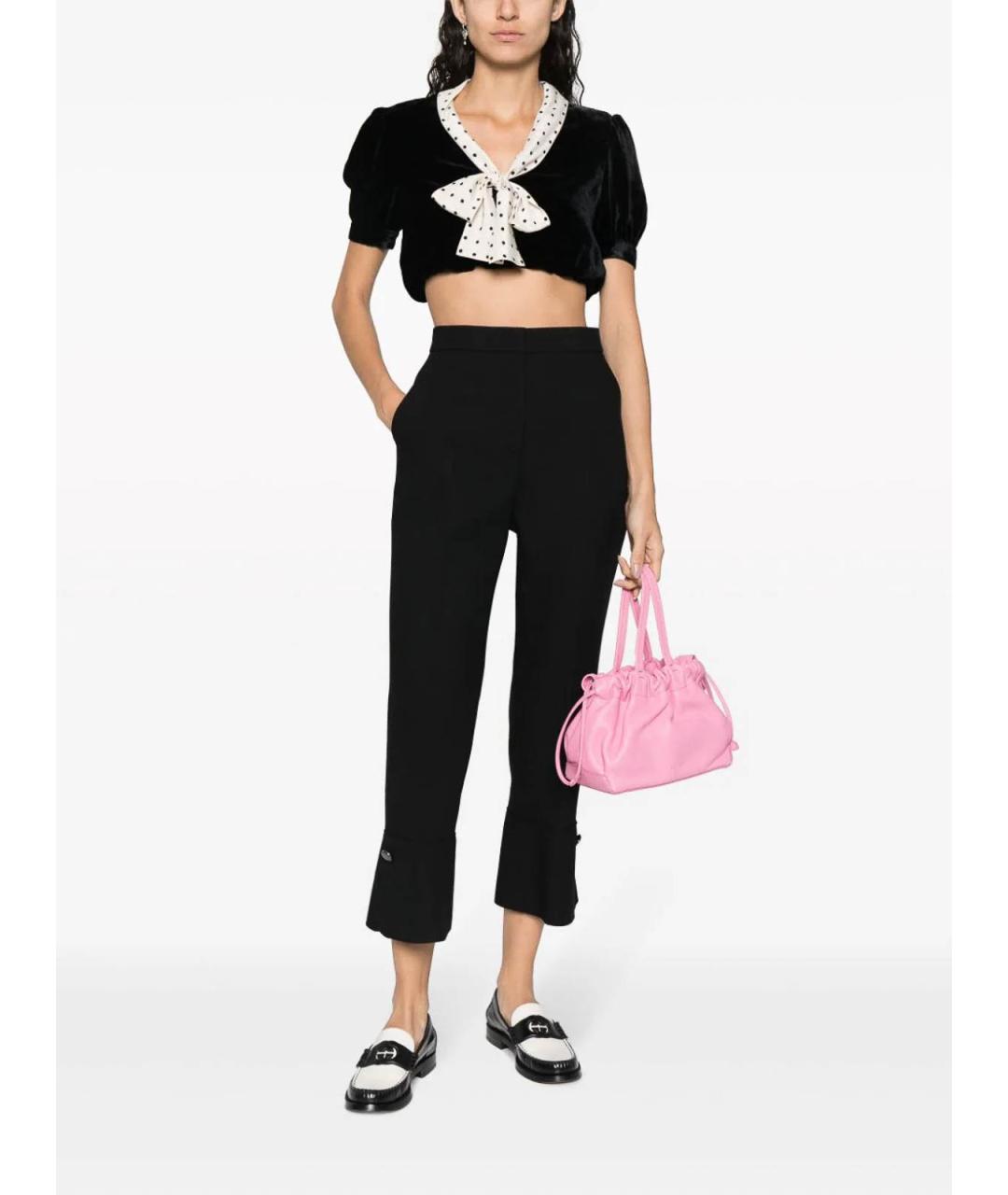 MSGM Черные полиэстеровые брюки широкие, фото 2