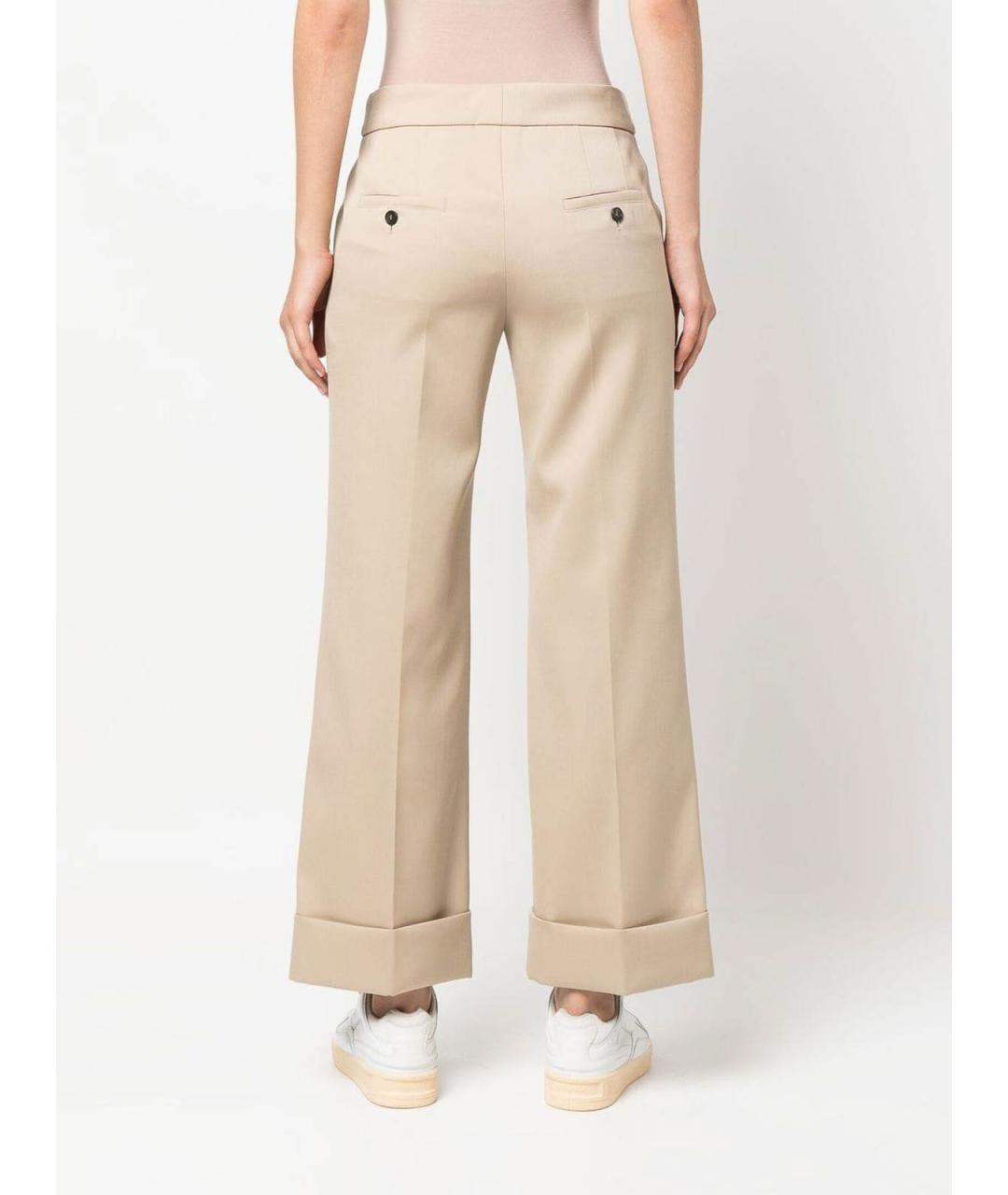 LANVIN Бежевые шерстяные брюки широкие, фото 3