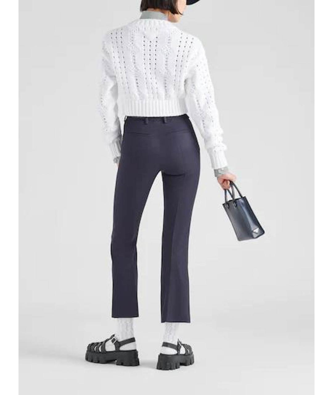 PRADA Темно-синие хлопковые брюки узкие, фото 3
