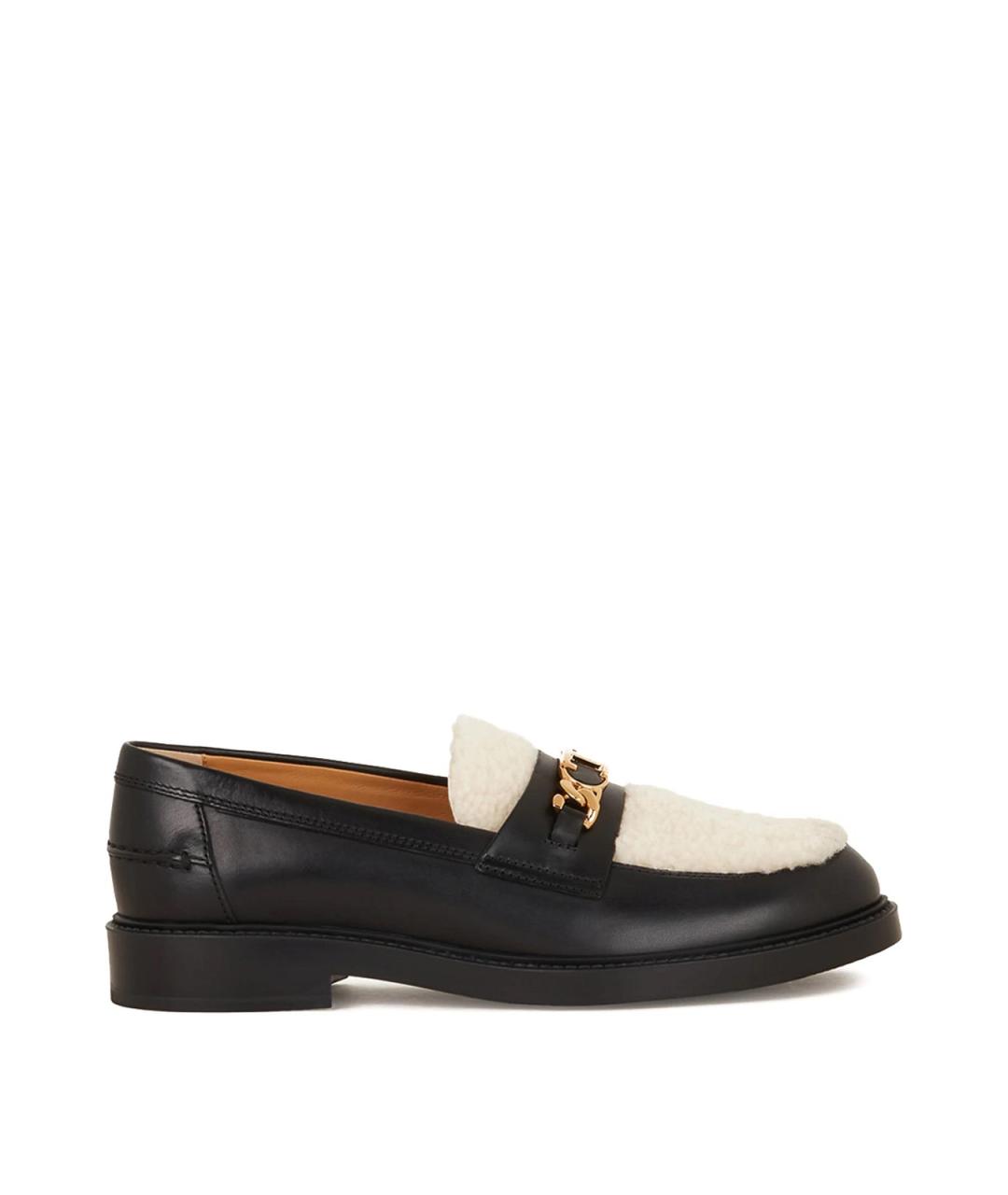 TOD'S Черные кожаные лоферы, фото 1
