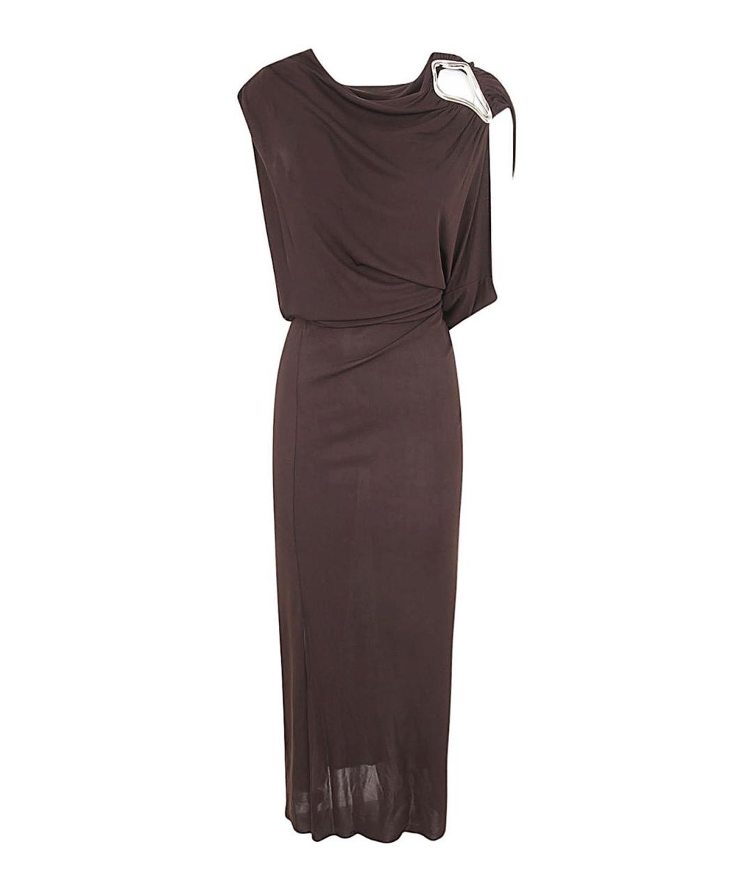 LANVIN Коричневое вискозное платье, фото 1