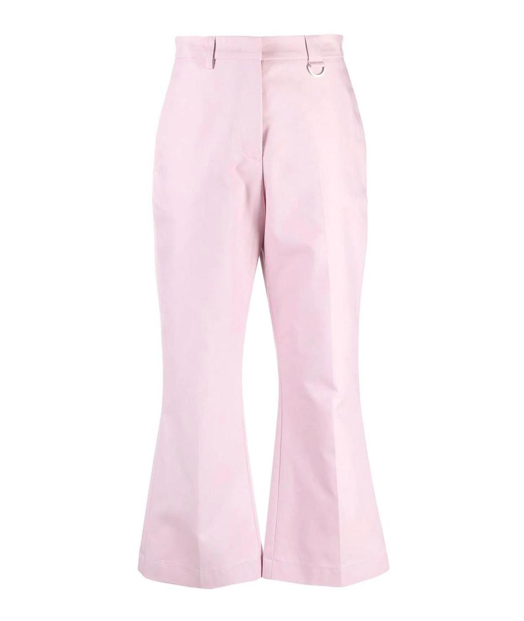 MSGM Розовые хлопковые прямые брюки, фото 1